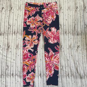 Lilly Pulitzer GIrls Size XL 12-14 Leggings Pants Floral Blue Pink Orange